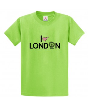 I Love London Unisex Classic Kids and Adults T-Shirt For London Fans